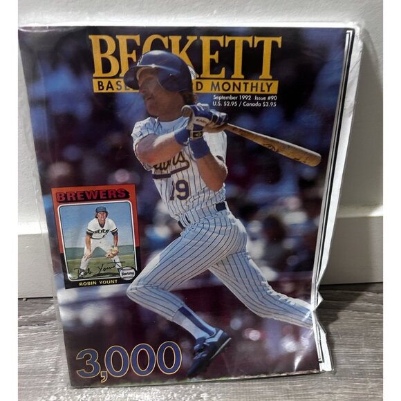 Robin Yount Milwaukee Brewers Beckett Baseball Card Monthly Magazine #90 Sep 199 - Picture 1 of 6